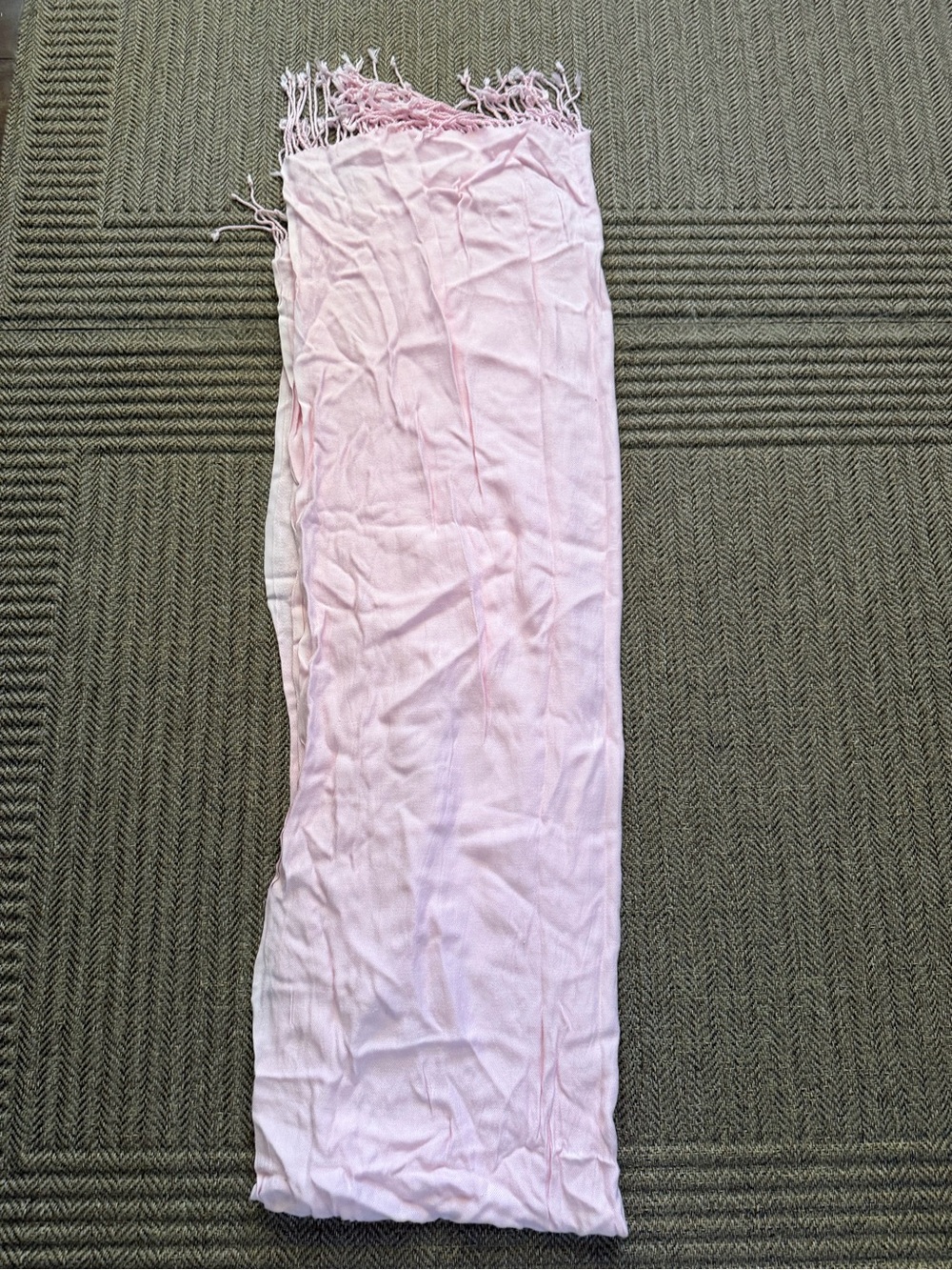 Light Pink Fringe Scarf